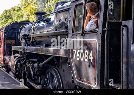 Le Prince Noir sur la locomotive à vapeur de pavot North Norfolk Line à Holt railway station Banque D'Images