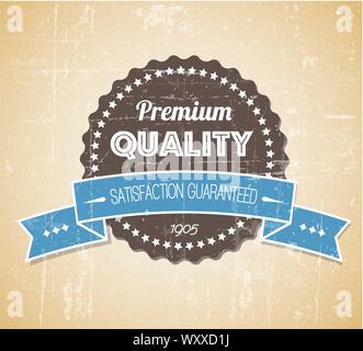 Ancien retro vintage grunge sombre - label de qualité premium Illustration de Vecteur