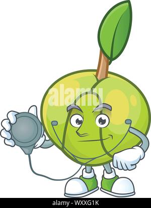 Éléphant médecin pomme fruit en personnage Illustration de Vecteur