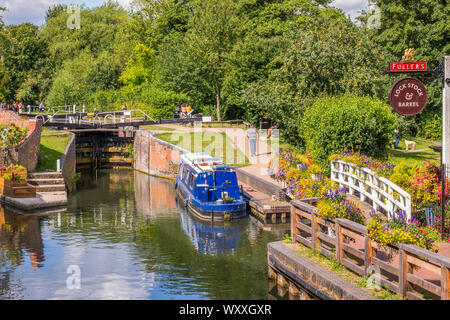 Le canal à Newbury Berkshire UK Banque D'Images