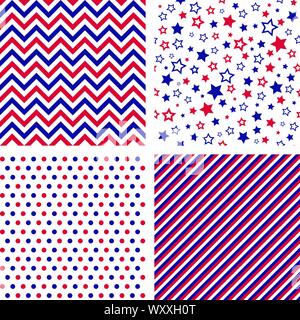Ensemble d'US style vector seamless patterns Illustration de Vecteur