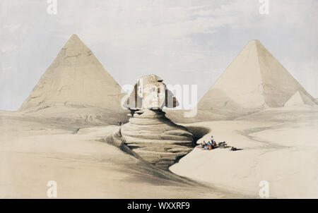 David Roberts 1796 - 1864 - Le grand Sphinx pyramides de Gizeh Gizeh Banque D'Images