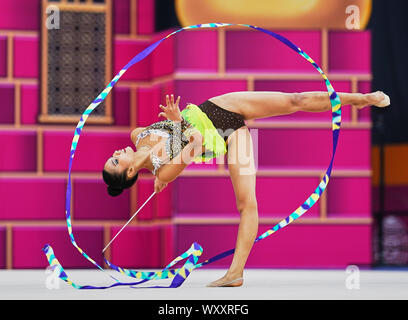 Baku, Azerbaïdjan. 18 Sep, 2019.  ! ! Au cours de la 37e Championnats du monde de gymnastique rythmique et de correspondance entre le jour 3 à l'échelle nationale Salle de gymnastique à Baku, Azerbaïdjan. Ulrik Pedersen/CSM. Credit : Cal Sport Media/Alamy Live News Banque D'Images