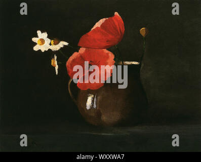 Odilon Redon - coquelicots et Marguerites (1867) Banque D'Images
