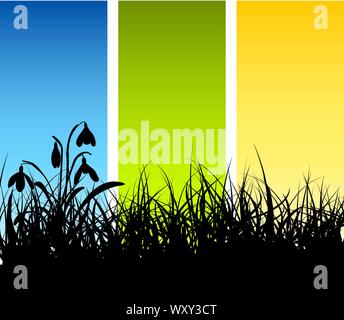 Vecteur de fond herbe printemps avec place pour votre texte Illustration de Vecteur