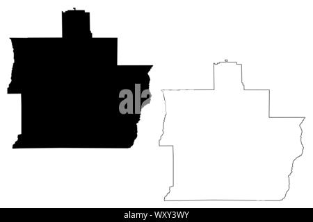 Comté de Pike, Alabama (comtés de l'Alabama, États-Unis d'Amérique,USA, États-Unis, US) map vector illustration gribouillage, croquis Pike localisation Illustration de Vecteur