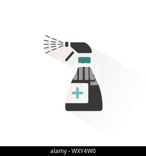 Spray désinfectant. L'icône de couleur beige avec télévision de l'ombre. Réputation et nettoyage vector illustration Illustration de Vecteur