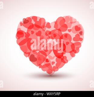 Grand coeur vecteur fabriqués à partir de petits coeurs - carte St Valentin Illustration de Vecteur