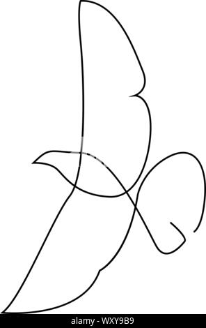 Conception d'oiseaux sur une ligne d'ossature. Style minimaliste dessiné à la main. Vector illustration Illustration de Vecteur