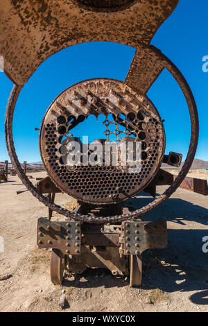 Cementerio de Trenes, cimetière ferroviaire, Uyuni, Altiplano sud, département Potosí, Bolivie, Amérique latine Banque D'Images