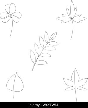 Feuilles simples un dessin linéaire vector illustration Illustration de Vecteur