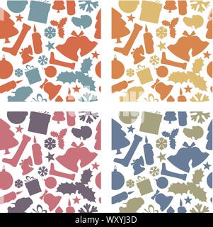 Ensemble de noël vectoriel continu des régularités à partir de différentes formes Illustration de Vecteur