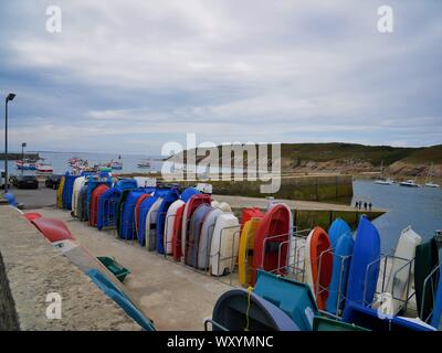 Barques pour la pêche au port de pêche du conquet,peche artisanale/industrielle , le port du conquet , brest , bretagne Banque D'Images