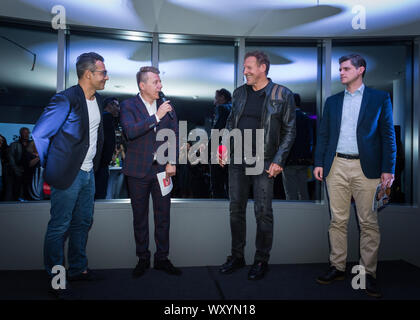 Erol Sander, Axel Kahn und Ralf Moeller beim Pixx Lounge Event in den Sky Lounge Studios von radio antenne Frankfurt in den City Gates. Francfort, 12. Banque D'Images