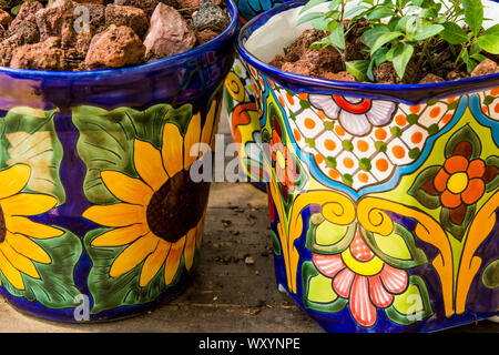 Vases en poterie Puerto Vallarta, Jalisco, Mexique. Banque D'Images