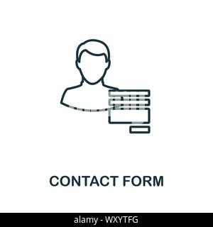 Formulaire de contact l'icône Contour. Fine ligne de l'élément de service client concept collection d'icônes. Formulaire de contact pour l'icône de création d'applications mobiles et l'utilisation du web Illustration de Vecteur