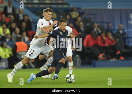 Paris, France. 18 Sep, 2019. Real Madrid FC AVANT EDEN HAZARD en action lors de la Ligue des Champions, Groupe A Journée 1 entre Paris Saint Germain et Real Madrid FC au Parc des Princes - Paris - France.PSG a gagné 3:0 Crédit : Pierre Stevenin/ZUMA/Alamy Fil Live News Banque D'Images