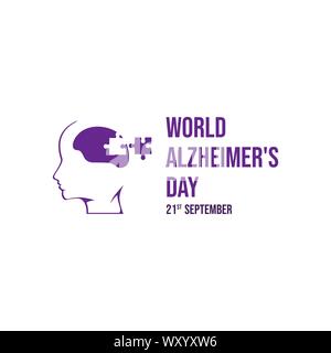 La Journée mondiale de l'Alzheimer modèle vecteur conception bannière Illustration de Vecteur