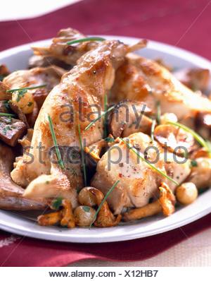 Fricassée de lapin aux champignons