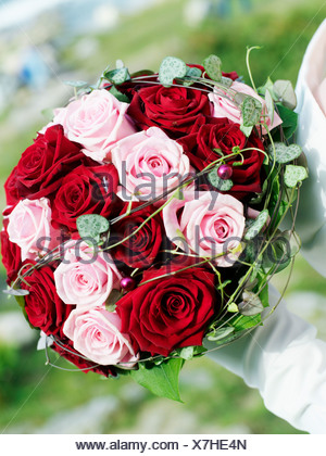 Un bouquet de mariée, close-up, en Suède.