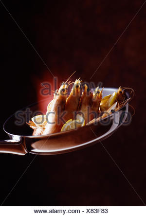 Crevettes flambées