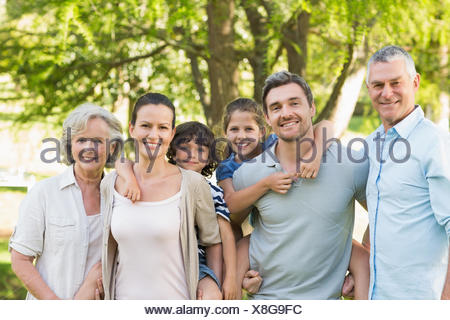 Portrait of a happy family park
