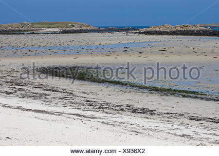Segment de plage à marée basse, France, Bretagne, Océan Atlantique
