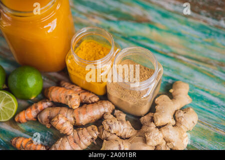 Jamu bere. Indonesiano bevanda tradizionale di Bali Foto Stock