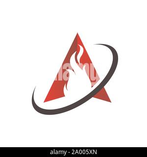 Fiamme di fuoco vector logo design icone simbolo in sfondo bianco Illustrazione Vettoriale