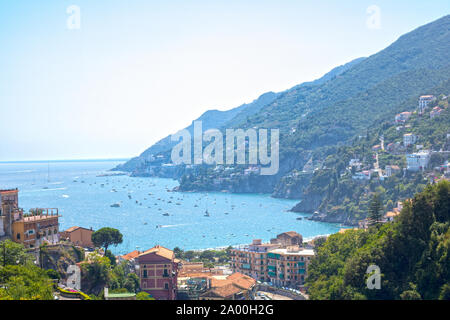 Paesaggio della Costiera Amalfitana da Vietri sul mare, Italia, Foto Stock