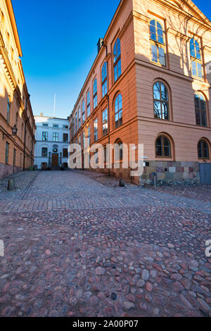 Architettura su Riddarholmen, un isolotto nel centro di Stoccolma che fa parte di Gamla Stan, la città vecchia di Stoccolma, Stoccolma, Svezia, Scandinavia Foto Stock