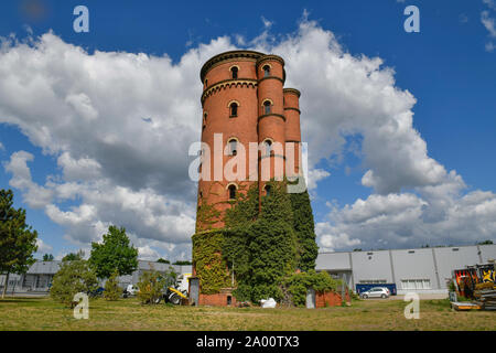 Alter Wasserturm auf dem ehemaligen Gaswerk, Gaussstrasse, Charlottenburg di Berlino, Deutschland