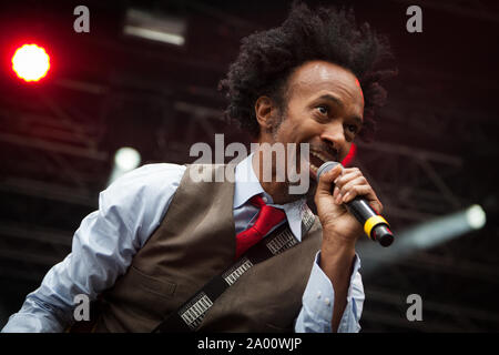 Trondheim, Norvegia. 17th, Agosto 2017. Il cantante e cantautore fantastico Negrito esegue un concerto dal vivo durante il norvegese music festival Pstereo 2017 di Trondheim. (Photo credit: Gonzales foto - Tor Atle Kleven). Foto Stock