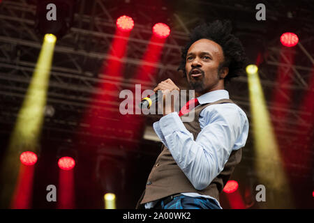 Trondheim, Norvegia. 17th, Agosto 2017. Il cantante e cantautore fantastico Negrito esegue un concerto dal vivo durante il norvegese music festival Pstereo 2017 di Trondheim. (Photo credit: Gonzales foto - Tor Atle Kleven). Foto Stock