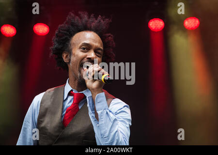 Trondheim, Norvegia. 17th, Agosto 2017. Il cantante e cantautore fantastico Negrito esegue un concerto dal vivo durante il norvegese music festival Pstereo 2017 di Trondheim. (Photo credit: Gonzales foto - Tor Atle Kleven). Foto Stock