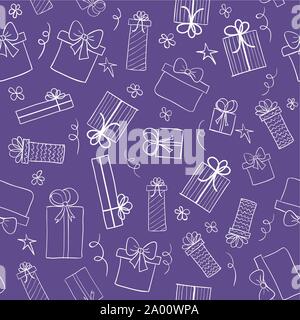 Ultra Violet colore di sfondo con confezioni regalo Illustrazione Vettoriale