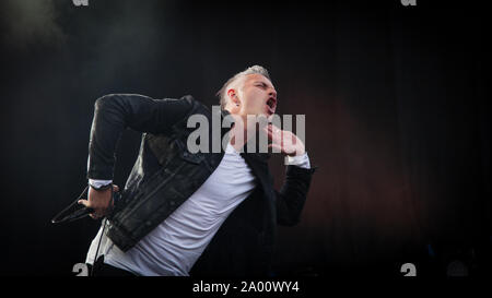 Trondheim, Norvegia. 17th, Agosto 2017. Il Norvegese cantante, compositore e musicista Janove esegue un concerto dal vivo durante il norvegese music festival Pstereo 2017 di Trondheim. (Photo credit: Gonzales foto - Tor Atle Kleven). Foto Stock