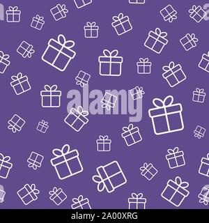 Confezioni regalo seamless pattern. Ultra Violet color Illustrazione Vettoriale