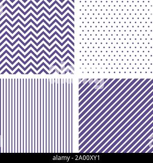 Ultra Violet seamless pattern. Chevron, strisce Illustrazione Vettoriale