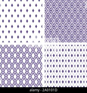 Set di seamless rhombus ultra violet sfondi Illustrazione Vettoriale