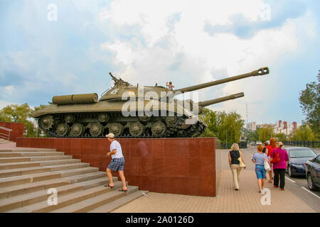 Diorama dedicato al serbatoio Prokhorovsky battaglia. Museo "rigonfiamento di Kursk. Belgorod direzione. Belgorod, Federazione russa. Giugno 2012 Foto Stock