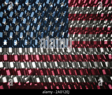 Bandiera dell'America, sfondo, texture, immagine sfocata Foto Stock