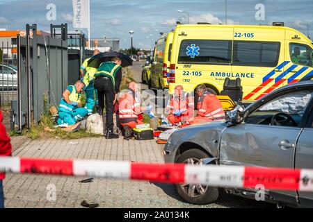 EINDHOVEN, Paesi Bassi. Xix Sep, 2019. dutchnews, Donna gravemente ferito dopo incidente in moto a Eindhoven Credito: Pro scatti/Alamy Live News Foto Stock