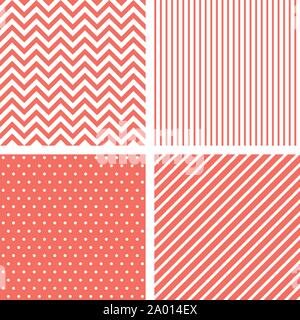 Vecor seamless patterns in living color corallo Illustrazione Vettoriale