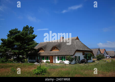 Case vacanza a Neuendorf, Hiddensee isola, Mar Baltico, Meclemburgo-Pomerania, Germania, Europa Foto Stock