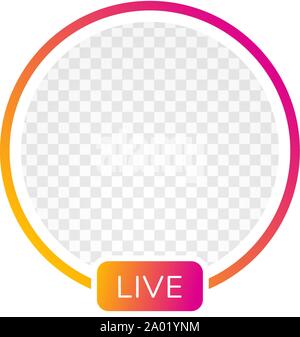 Alla moda di social media icona LIVE avatar video streaming. Social media, insta utente stream. Illustrazione Vettoriale