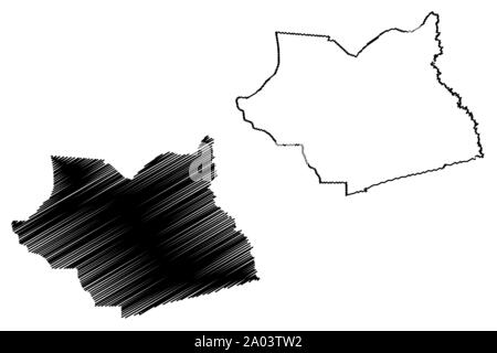 Regione marittima (Repubblica Togolese, regioni del Togo) mappa illustrazione vettoriale, scribble sketch mappa marittima Illustrazione Vettoriale