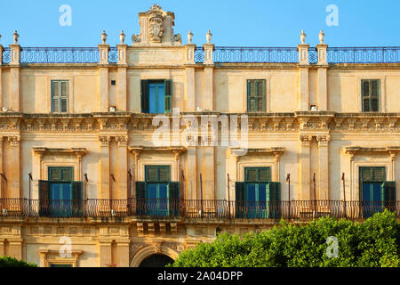 Antico palazzo barocco di Noto, Sicilia Foto Stock