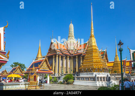 Il Wat Phra Kaew al Grand Palace, bangkok, Thailandia Foto Stock