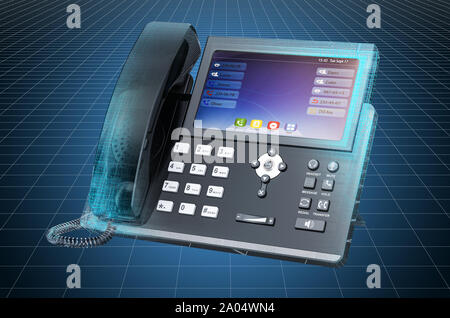 Visualizzazione 3D CAD il modello del telefono IP, cianografia. Il rendering 3D Foto Stock